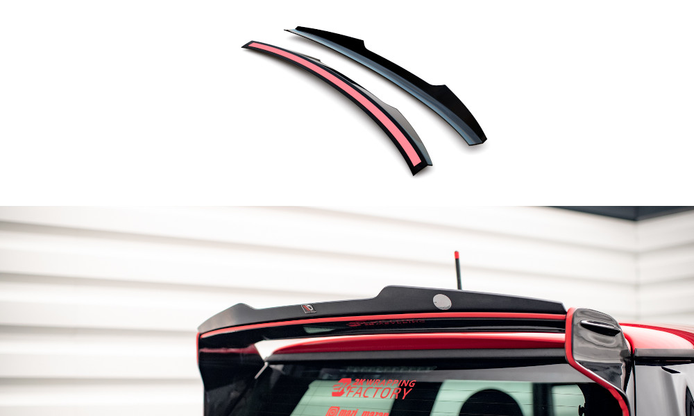 Spoiler Cap V.2 Mini Cooper R56 Corriger l'Arrière Plat en Noir Brillant