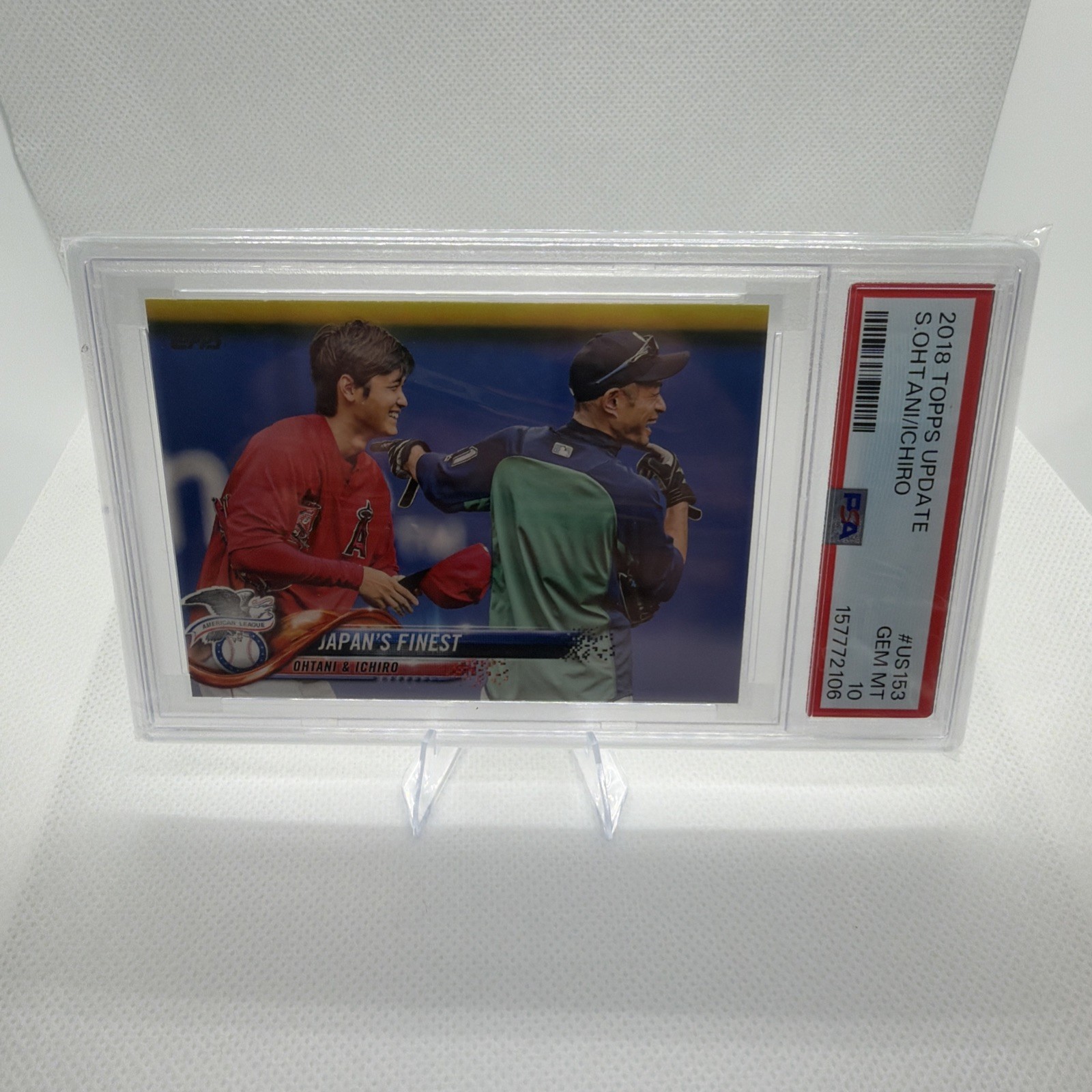 2018 Topps Update Series - Shohei Ohtani, Ichiro Suzuki #US153 Ohtani &.. PSA 10 view 3