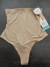 Assets by Spanx Women's High-Waist Shaping Thong - Beige S