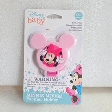 Disney Baby Minnie Mouse Pacifier Holder Pink BPA-Free 0 months New