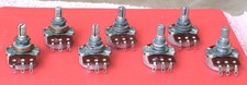 7 VINTAGE MID 1970'S MADE IN JAPAN 250K LONG SHAFT POTS POTENTIOMETER GOOD