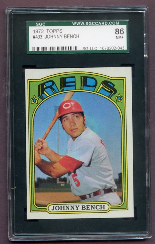 1972 TOPPS #433 JOHNNY BENCH REDS SGC 7.5 NM+ 461879 (KYCARDS)