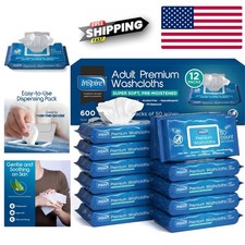 Adult Wet Wipes for Incontinence and Personal Care Large Hypoallergenic 12 Pack