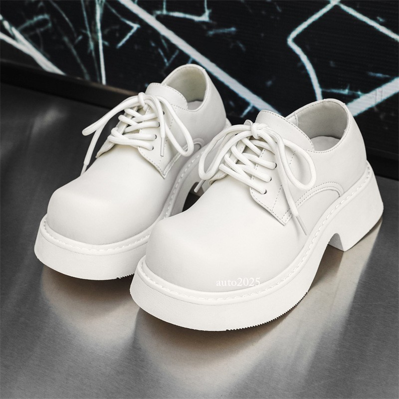 SAOLA Scarpe derby uomo inglesi punta tonda grande eleganti formali pelle stringate plateau