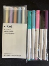 5 Cricut Metallic Markers / 5 Gel Pens - New