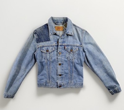 Seltene LEVIS 70590 0427 Vintage TRUCKER Jeans JACKE M Größe 8-10 Damen Patch