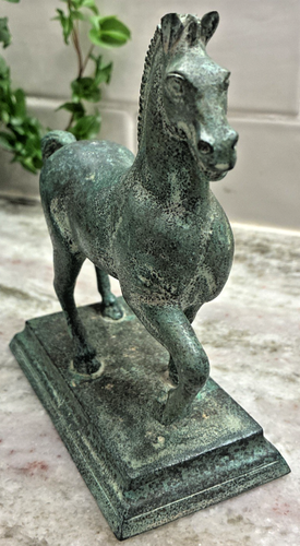 Regal Roman Bronze Verdigris Horse Statue 5.5”Figurine by Franklin Mint R12 - Picture 4 of 9