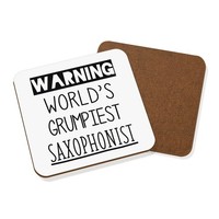 Warnung World's Grumpiest Saxophonist Untersetzer GeträNke-Unterlage Toll Best