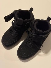 Nike Court Borough Mid 2 GS Triple Black Sneakers 5Y CW5867-001 Excellent
