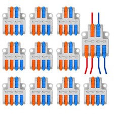 2 to 4 Wire Connector, 10 Pack Lever Wire Connectors Quick Wiring Cable Conne...