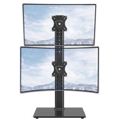 Vertical Dual Monitor Stand, Stack Screens up to 32 inches,33 Lbs, Free-Stand...