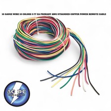 16 GAUGE WIRE 10 COLORS 5 FT EA PRIMARY AWG STRANDED COPPER POWER REMOTE CABLE