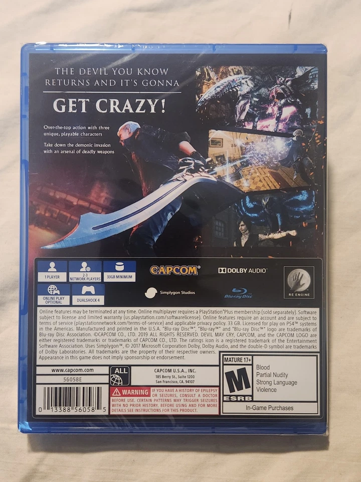 Devil May Cry 5 Sony PlayStation 4 Brand New Factory Sealed - Image 2 of 4