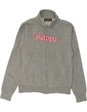 KAPPA Womens Graphic Tracksuit Top Jacket UK 20 2XL Grey Cotton BF36