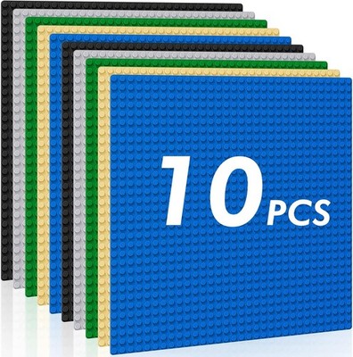 Classic Baseplates Building Plates-Pack of 10 Large 10'' x 10'' Building Bricks...