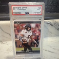 Leaf 2017 Draft Pat Mahomes II #56 PSA 9 Texas Tech Rookie Football Card