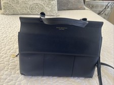 TORY BURCH MEDIUM 797 NAVY BLUE SUEDE LEATHER SATCHEL