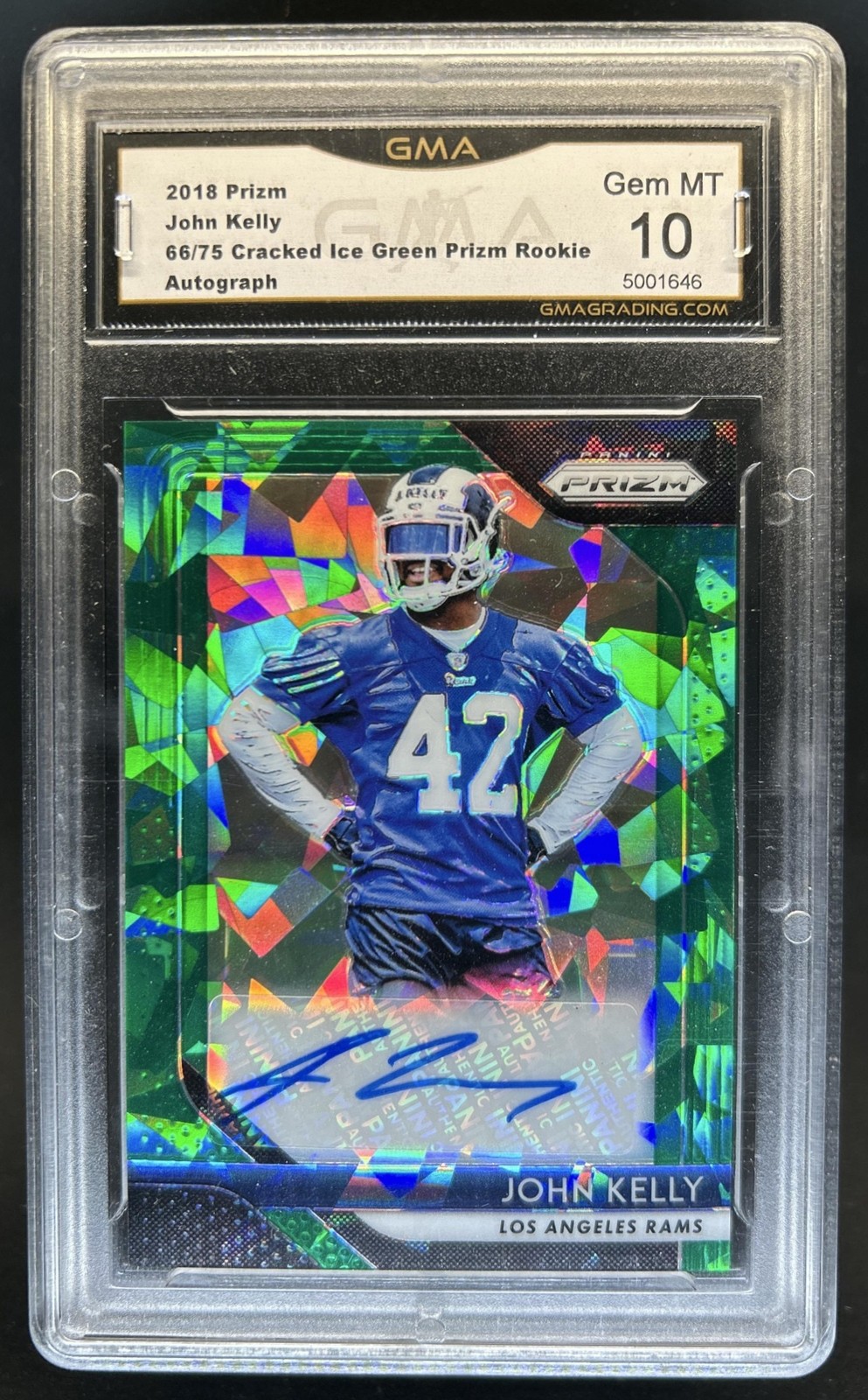 John Kelly Panini Prizm Rookie Autographs #JK Green Crystals