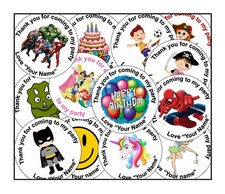 Personalised Birthday Stickers Labels Thank You For Coming To My Party Bag Seals