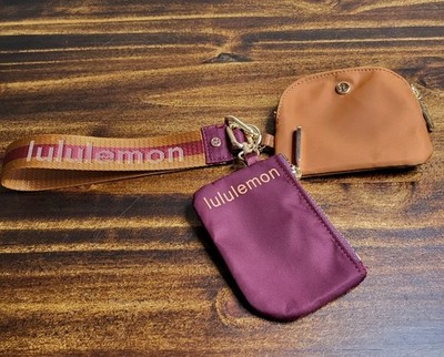 Lululemon Dual Pouch Detachable Wristlet Burgundy & Pumpkin NWOT 