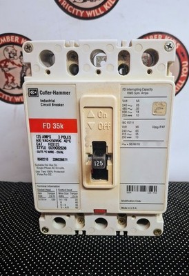 Cutler-Hammer FD3125 125A 3 Pole 35k Circuit Breaker SHIPS SAME DAY
