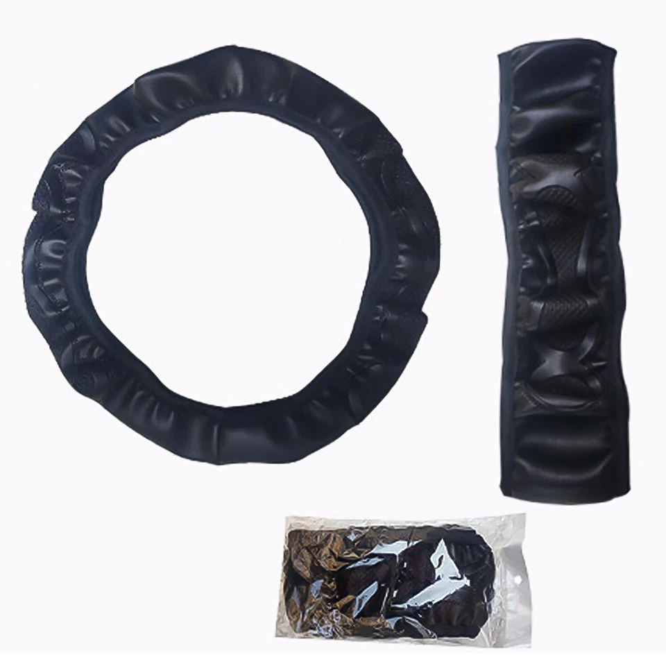 For Ford Car Steering Wheel Cover Black Leather Wearable Non-slip Breathable USA Foto 3 de 4