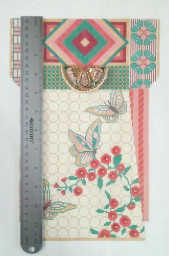 KIMONO Pair Needlepoint HP Canvas 18m 8x12 each Beaded Embroidered embellishment - Picture 5 of 8