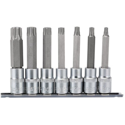 Draper 16338 TX-STAR  Security Socket Bit Set 1/2'' Sq. Dr. 100mm 7 Piece