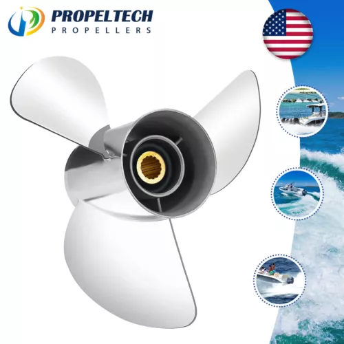 YBS Boat Propeller 13x19 Stainless Steel Fit Yamaha Outboard 50-130HP 15Tooth RH - Picture 1 of 7