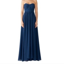 Jenny Yoo Collection Blue Strapless Adeline Bridesmaid Gown Size 8