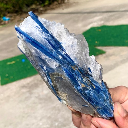 1.3LB Rare!! Natural beautiful Blue KYANITE with Quartz Crystal Specimen Rough - Picture 6 of 11