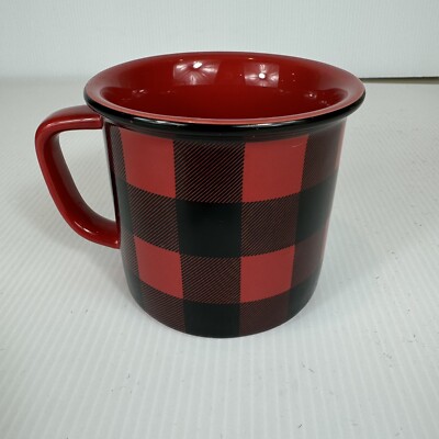 Heritage Collection Mug Cup Red W/Black Buffalo Check Now Designs 14 oz New  | eBay