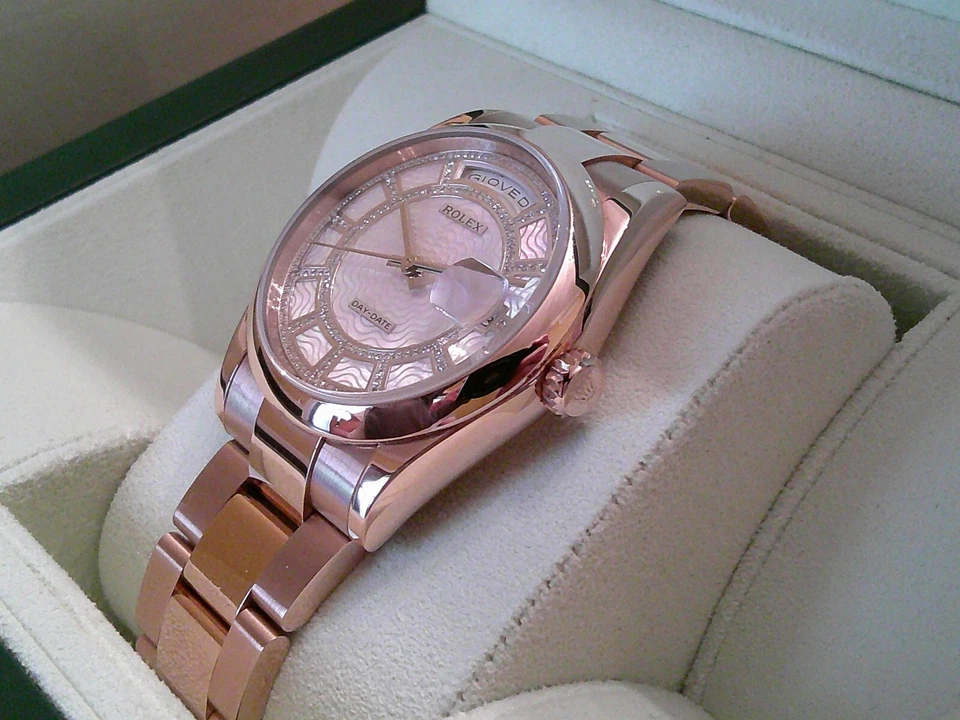 Rolex день Дата 36 розовый перламутр карусель бриллиант циферблат Everose 118205 - Изображение 2 из 4