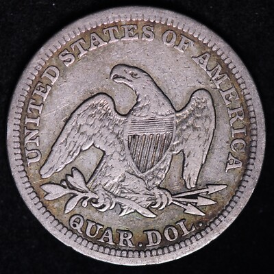 1856 Seated Liberty Quarter CHOICE VF FREE SHIPPING E754 ZEG | eBay