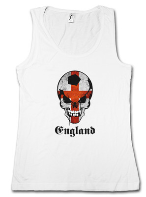 CLASSIC FOOTBALL ENGLAND SKULL FLAG TANK TOP   Fußball Fan Hooligan UK Britain