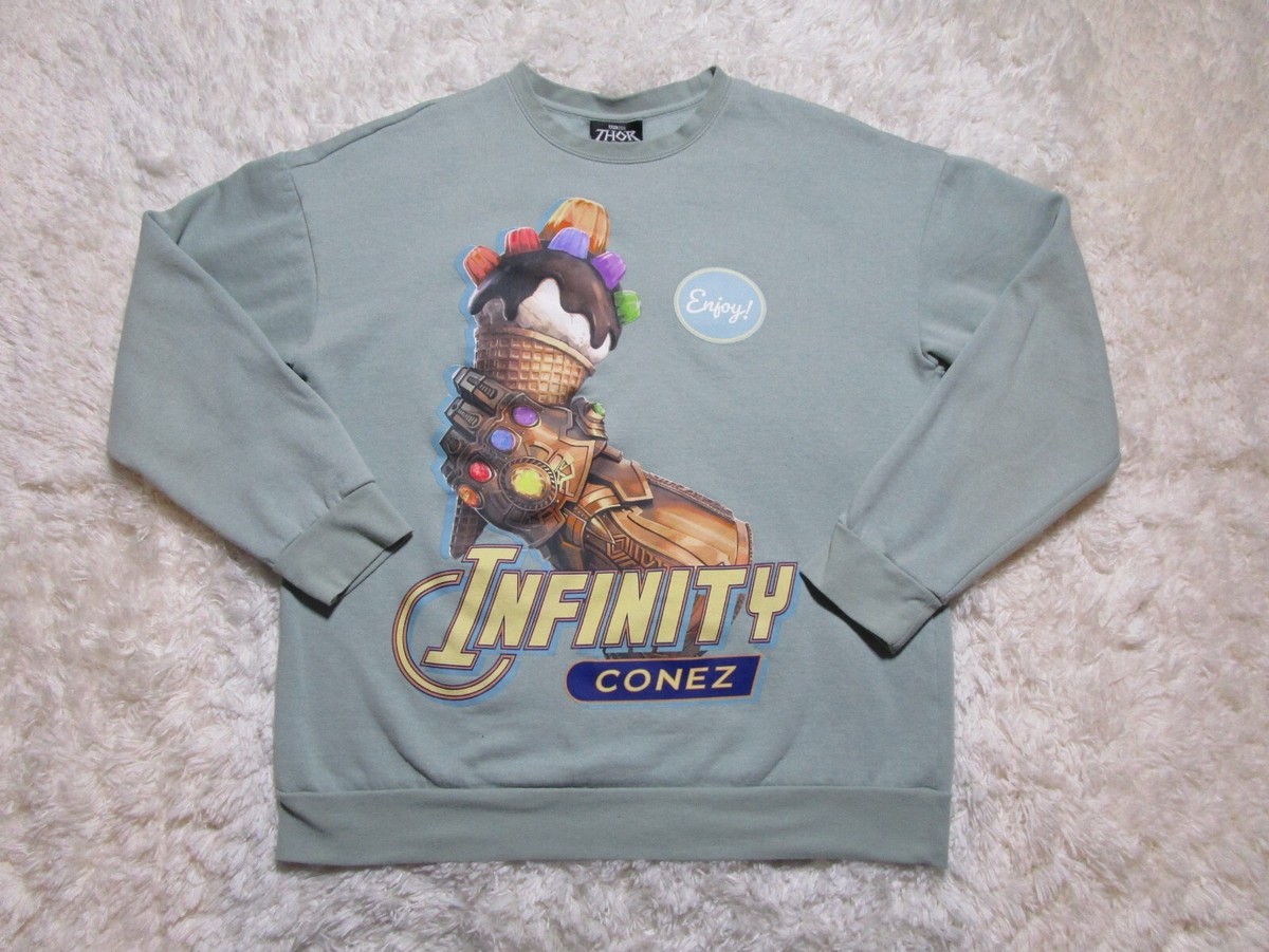 Thor Sweater Mens Large Teal Love And Thunder Infinity Conez