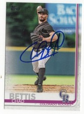 CHAD BETTIS Signed Autographed 2019 Topps Series 1 One Card Auto COL Rockies #74