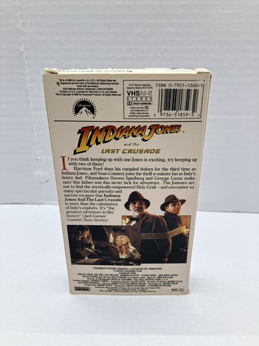 1989 Indiana Jones Movie Trilogy VHS 3-Tape Box Set Collectors Edition Paramount - Picture 7 of 9
