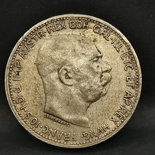 1 COURONNE 1915 ARGENT 835‰ François Joseph Ier AUTRICHE / AUSTRIA SILVER