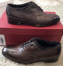 $750 New Salvatore Ferragamo Mens Shoes Brown Distressed Paint Size 8 US 7 UK 41
