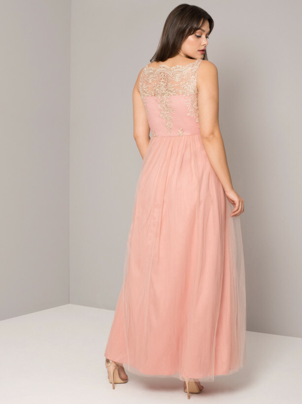 CHI CHI London Tall Floral Embroidered Sleeveless Maxi Dress14 Vintage  Rose/Gold | eBay