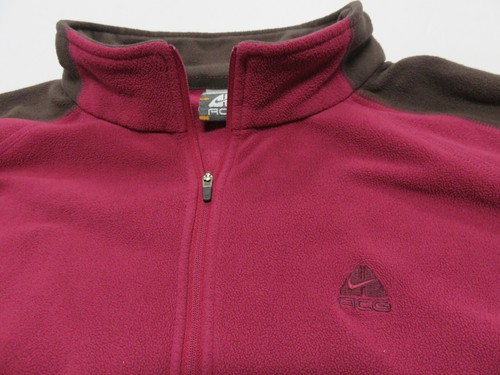 NIKE ACG Magenta Long Sleeve 1/4 Zip Pullover Fleece Jacket Women's Size X-Large - Picture 2 of 4