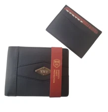 Genuine Leather Bifold Wallet RFID Blocking Secure Wallet Black