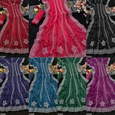 Women's Georgette Italian Silk Saree with Running Blouse Piece