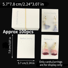 100pcs Earring Card Holder Clear Packing Bag Ear Studs Jewelry Display Cards Kit