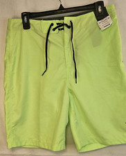Hurley Board Shorts Mens 30 Yellow Green Swim Trunks Surfing Drawstring NEW