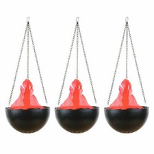 3 x LED Hanging Fake Flame Lamp Torch Lights Fire Pot Bowl Halloween Party Prop