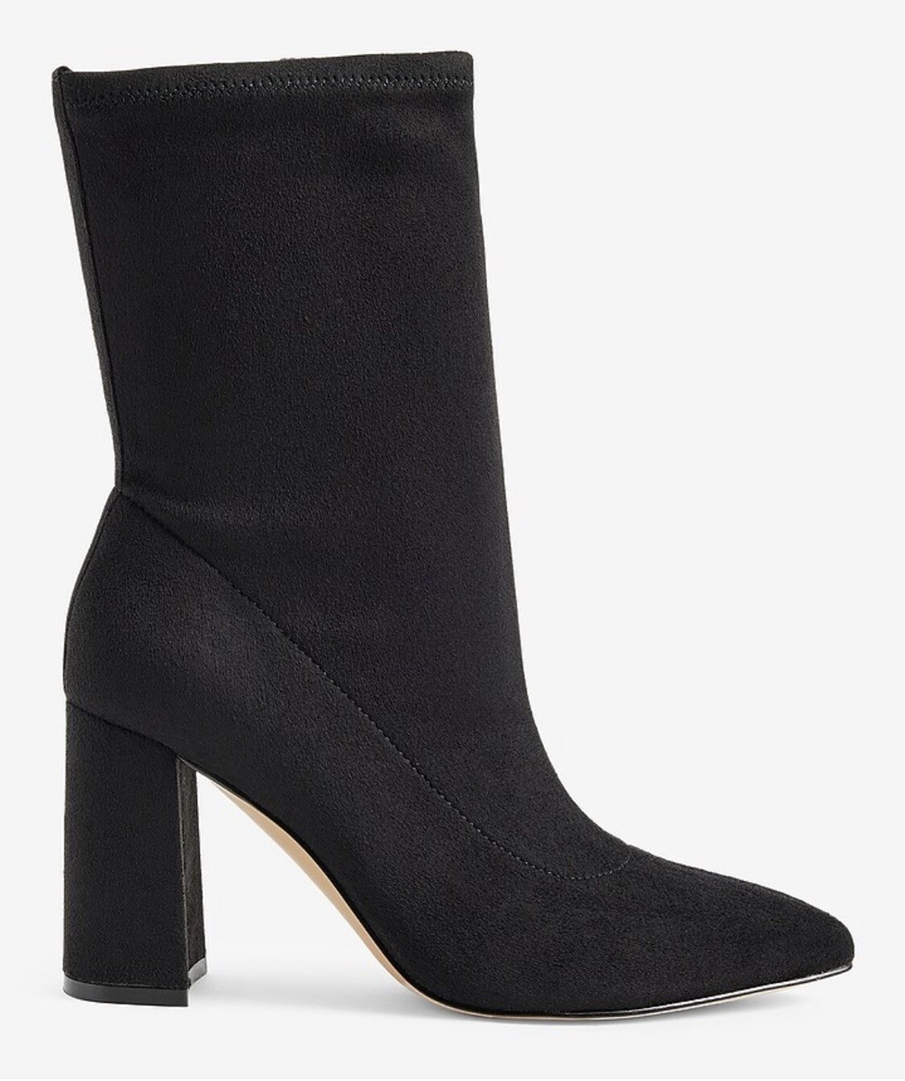 Express Block Heel Sock Booties- SIZE BLACK