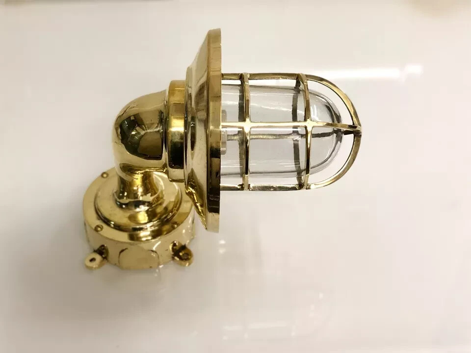 Nautical Solid Brass Outdoor Exterior Wall Light Antique With Junction