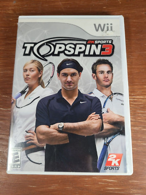 Top Spin 3 (Nintendo Wii, 2008) Complete w/ Manual CIB Tested + Working Tennis